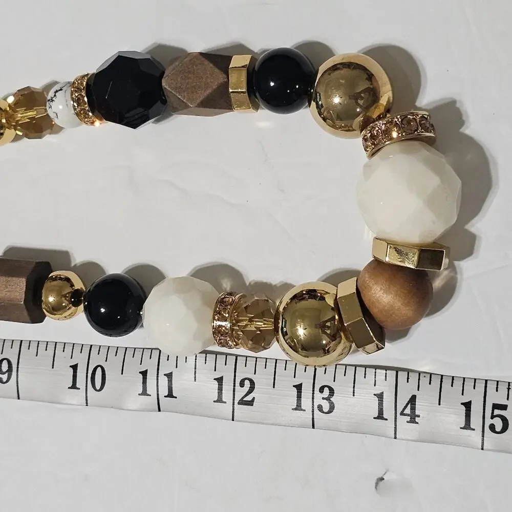 Kate Spade Chunky Beaded Neutral Statement Necklace‎